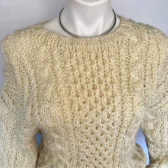 v i n t a g e :: Handmade Chunky Braided Cable Knit Aran Sweater - Picture 11 of 15